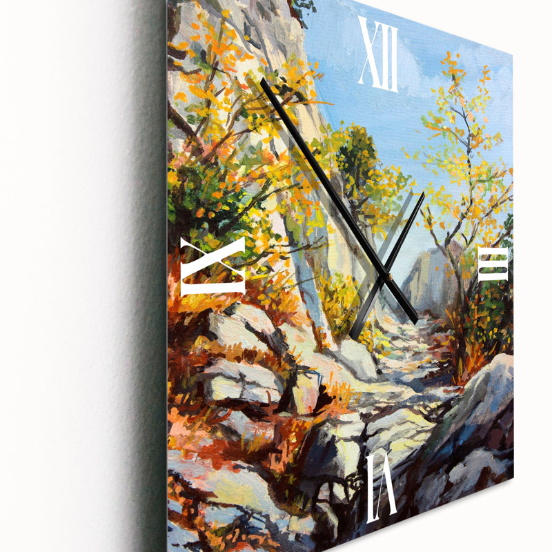 Marble Path In Autumn - Horloge murale traditionnelle, Très grand