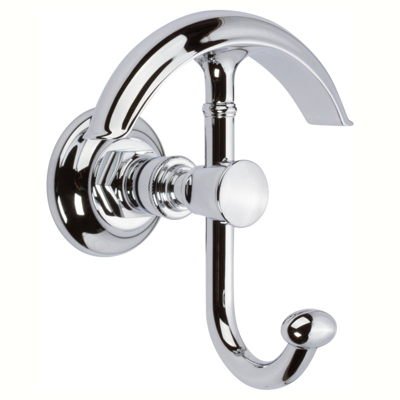 Eavon Double Robe Hook, Polished Chrome
