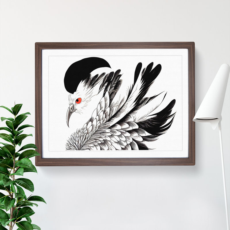 Ravishing Bird - Single Picture Frame Painting, 25cm H x 34cm W x 2cm D, Walnut Framed