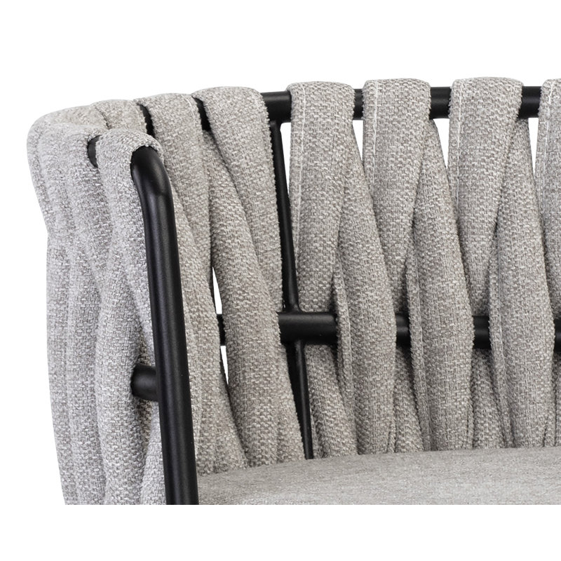 Sarai Upholstered Stool with Metal Frame, Light Gray , Counter Stool (26” Seat Height)