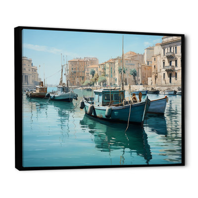 Vieux port dans le sud de la France sur toile