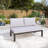 26'' Wide Straight Powder Coated Steel Loveseat with Cushions