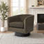 Velvet Upholstered Swivel Barrel Chair-594699937