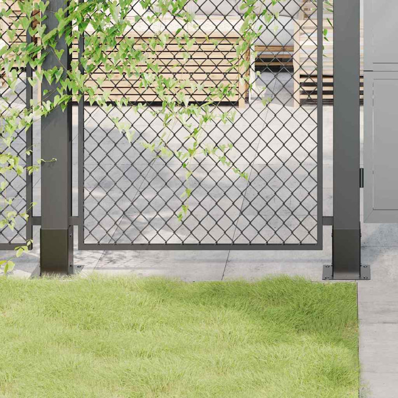 Post Bases Square 4 Pcs 91X91 Mm Powder-Coated Steel, Anthracite