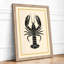 Lobster Silhouette Minimalist - Framed Print-475451932-475452386
