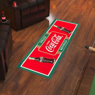 Tapis rouge antidérapant 2 x 5 Coca-Cola