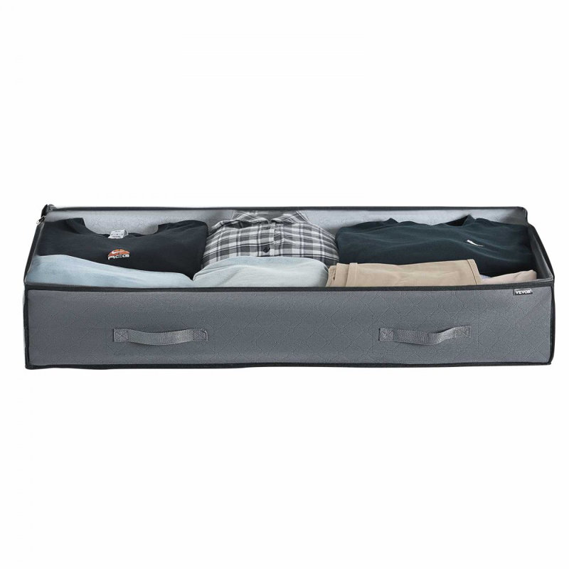 Under Bed Storage with Clear Lids, 39.2 x 19.7 x 7.1 Inch, 90L Large Underbed Clothes Storage Containers, Low Profile Under Bed Drawer Shoe Organizer Bins Box for Blanket Shoe Bedroom
