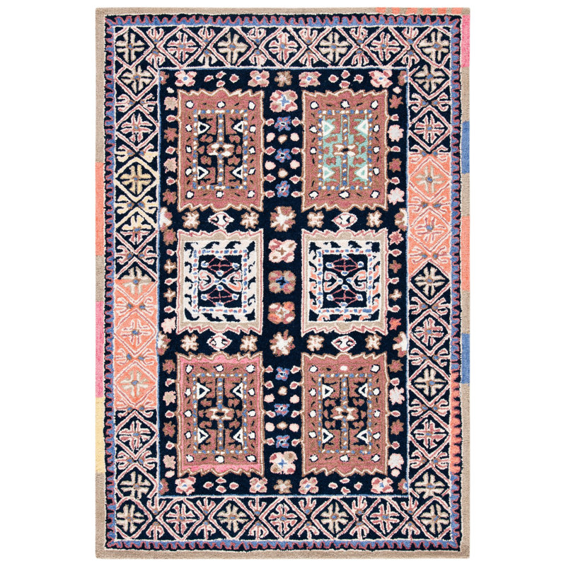 Barlowe Hand Tufted Wool Ikat Rug, Rectangle 4' x 6'