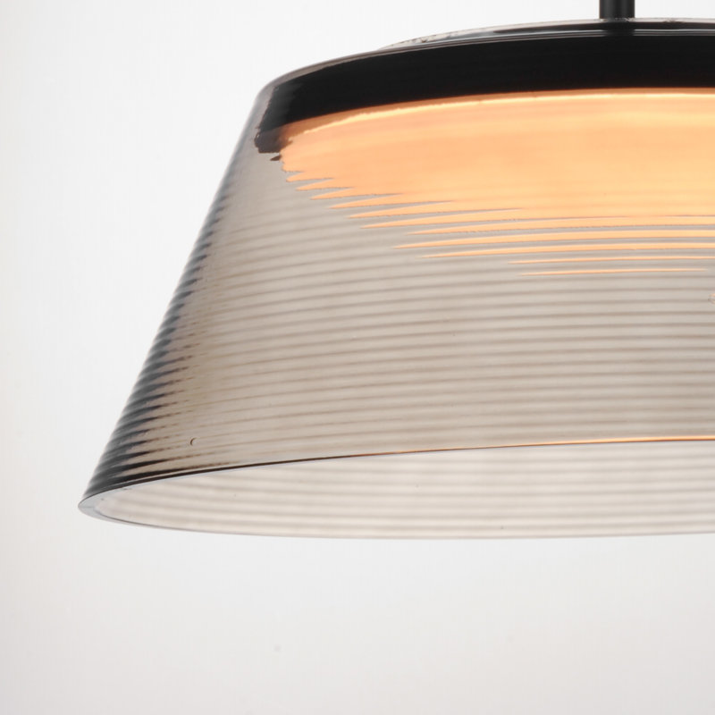 Luminaire suspendu simple Jensen, Noir, Gris