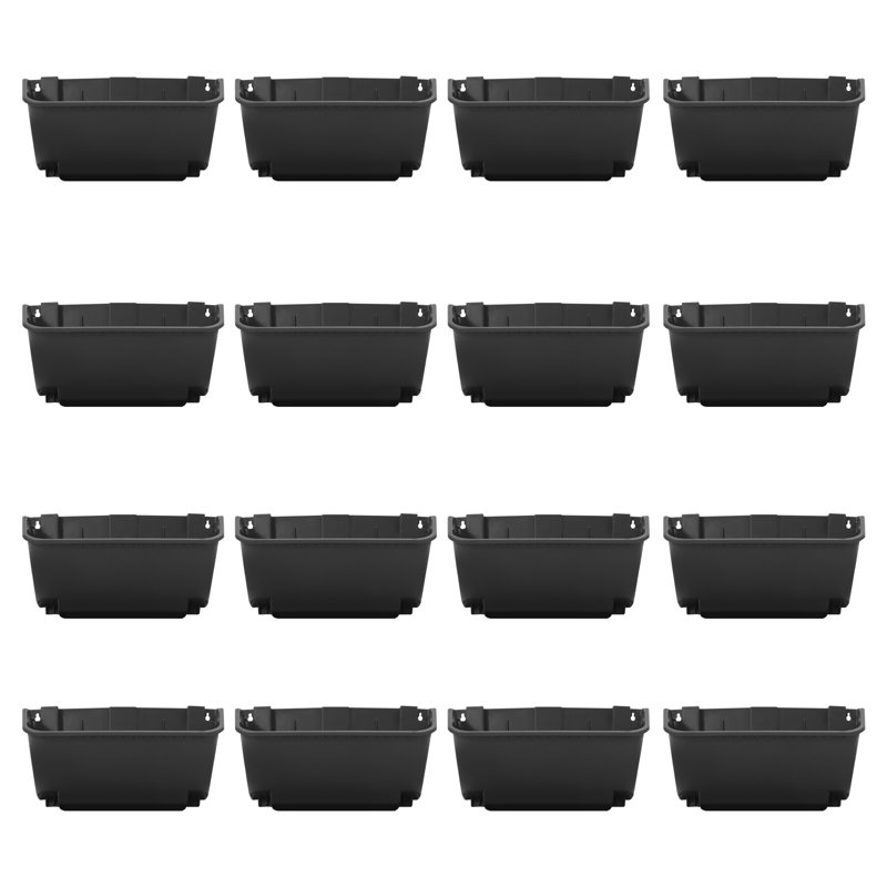 16PCS Set Wall-Mounted Planter, Black