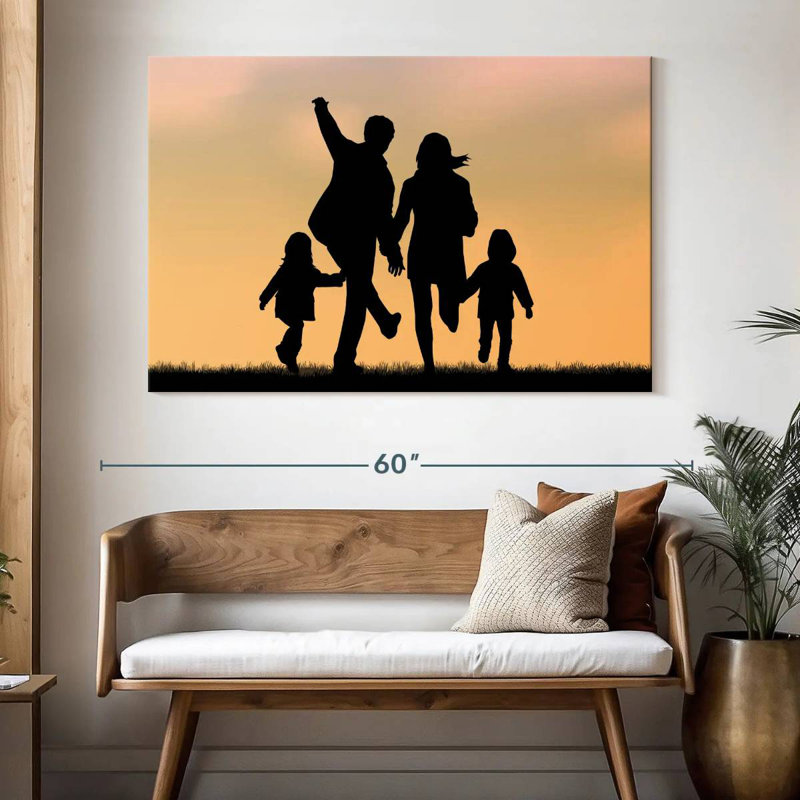 Silhouette de famille Leisha, H 34 po x l 51 po