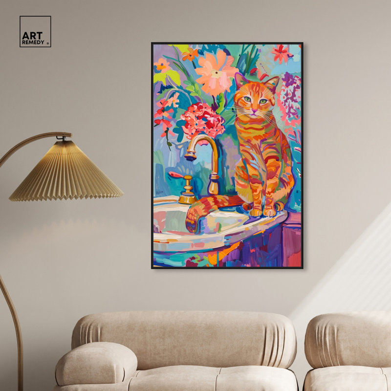 Art de salle de bain Jungle, Cadre noir, H 46 po x l 31 po