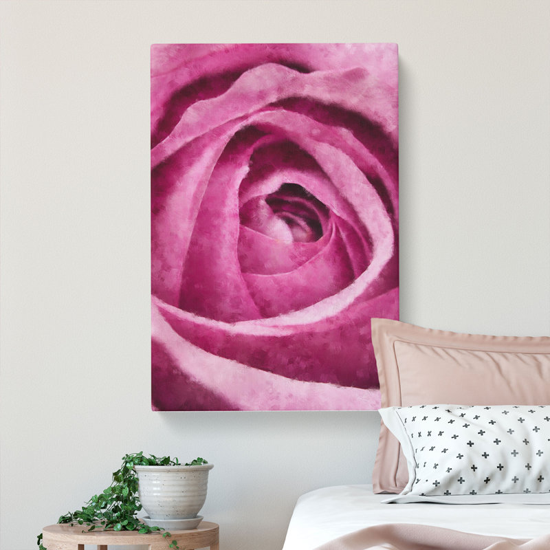 The Heart Of A Pink Rose - Wrapped Canvas, 50cm H x 35cm W x 3cm D