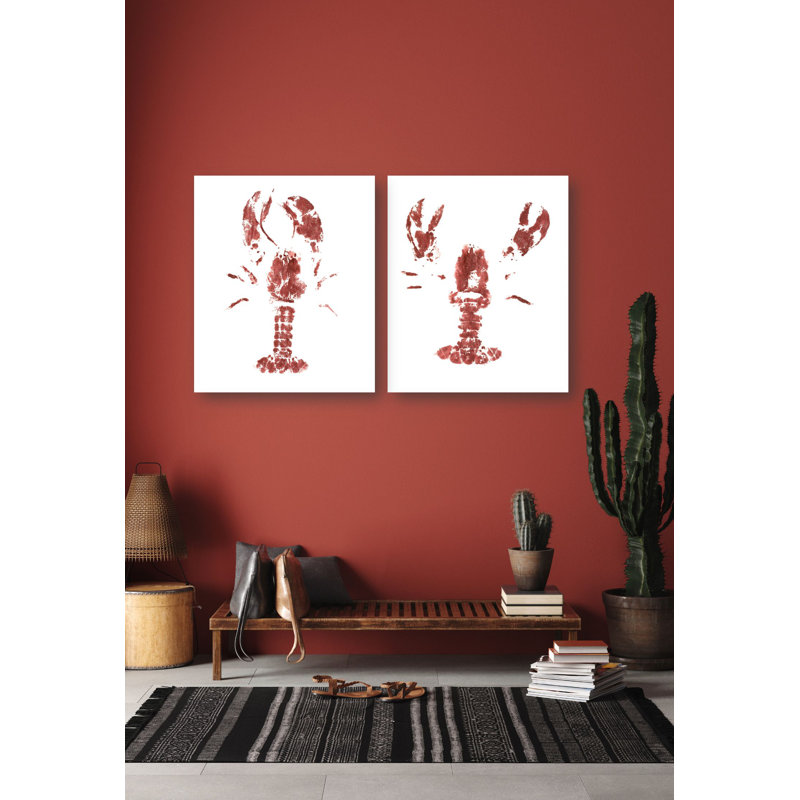 Lobster Print by John Beard, Brown, 30" H x 48" W x 2" D
