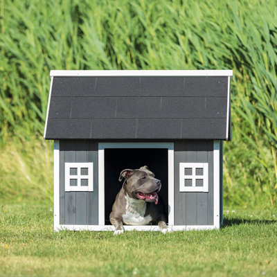 Cabane pour chien de style grange, abri pour animaux de compagnie surélevé Trixie Natura