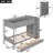 Twin over Twin Bunk Bed With 2 Drawers and Multi-layer Cabinet, Gray-56973731