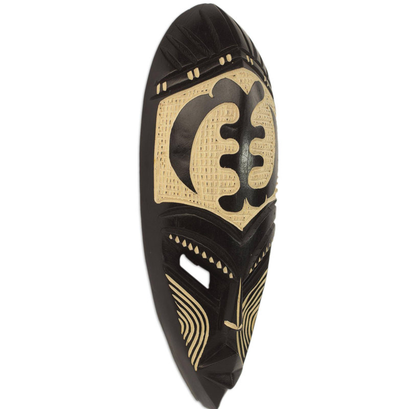 Décoration murale en bois africain fait main gye nyame vibratoires