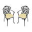 Chaise de salle à manger de patio en aluminium moulé avec cadre et coussins,-744089389