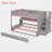Full Over Full Bunk Bed With Twin Size Trundle And Staircase, Shelves, Led-1265166770