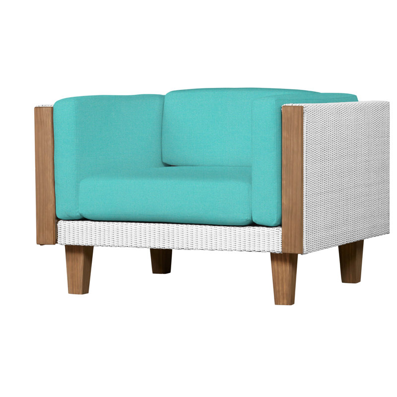 Catalina Outdoor Teak Lounge Chair, White, Demo Skyway