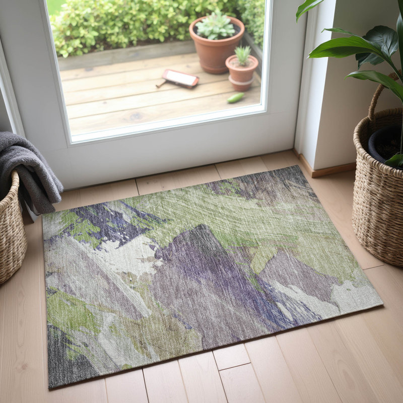 Tapis moderne de qualité supérieure lavable à la machine Sykora AMF1511, Rectangle 1 pi 8 po x 2 pi 6 po