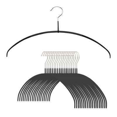 Mawa Narrow Petite Clothing Hangers, Steel Hanger With Non-slip Coating, For Shirts, Dresses, Camisoles, T-shirts, Space-saving, 360-degree Rotatable Hook