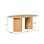 Table de salle à manger moderne en bois de chêne massif 78 po avec base à piédestal Aaric-128923802