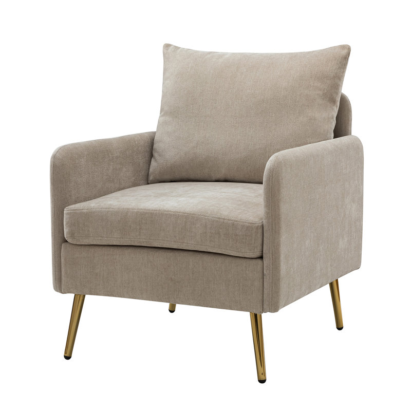 Werner Upholstered Armchair, Tan Polyester