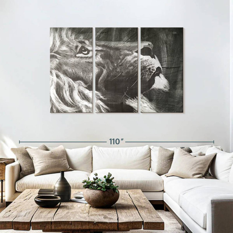 Brampt Chalk Lion, 48" H x 74" W