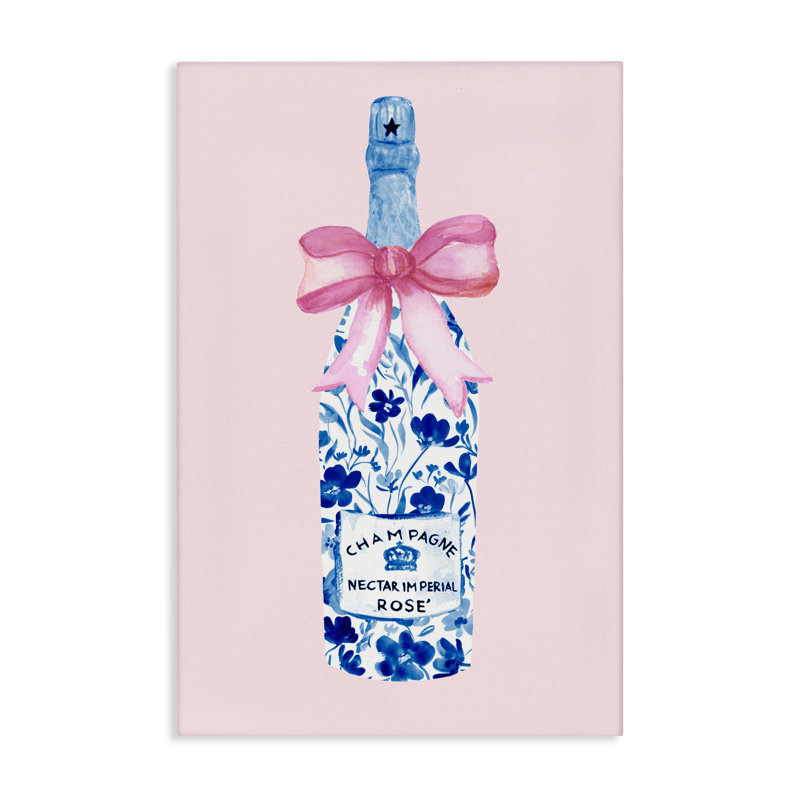 Floral Coquette Champagne Canvas, design par Corinne Haig, H 24 po x l 16 po