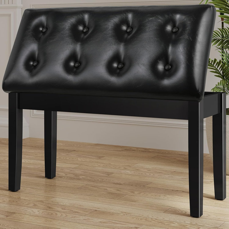 Leather Match Upholstered Storage Bench