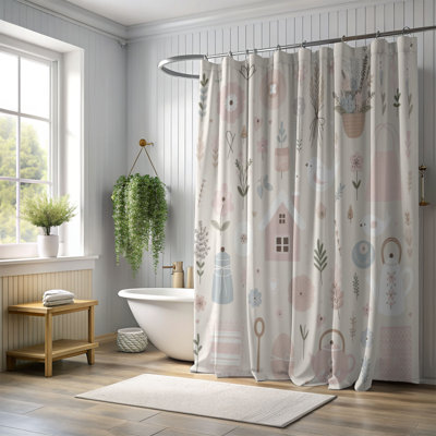 Rideau de douche standard 1 pièce Cottagecore Bliss