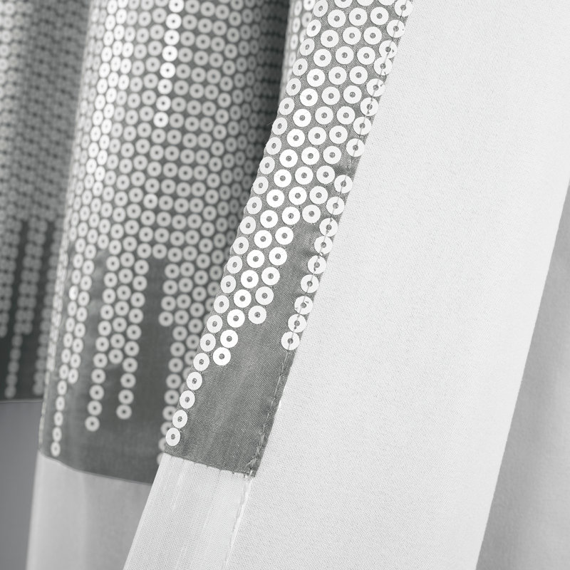 Night Sky Blackout Curtain Single Panel, Gray/White