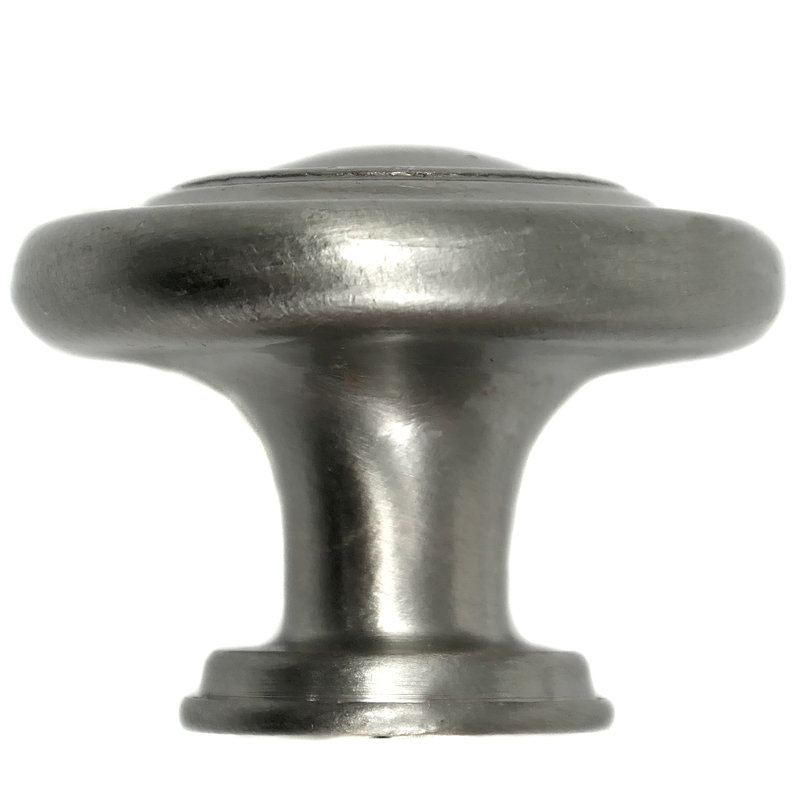 Satin Nickel Round Cabinet Knob with Mounting Hardware