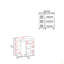 Bureau extensible, 2 tiroirs, 4 tablettes, 4 roulettes