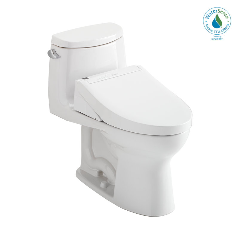 Toilette allongée une pièce 1,28 GPF TOTO® WASHLET + ® UltraMax® II et siège de bidet WASHLET + ® C5, blanc coton