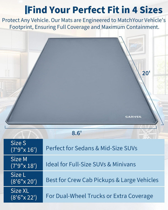 Tapis de confinement antidérapant avec raclette 8 pi 6 po x 20 pi