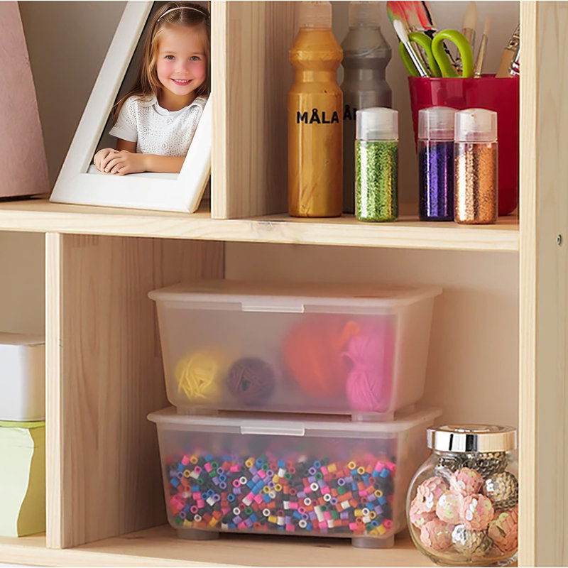 6PK Clear Plastic Storage Containers With Lids Stackable, 6.5 X 3.94 X 3.15 Inch, Square Storage Boxes Organizers For Classroom, Kids, Sorting