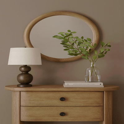 Miroir rond English Oak