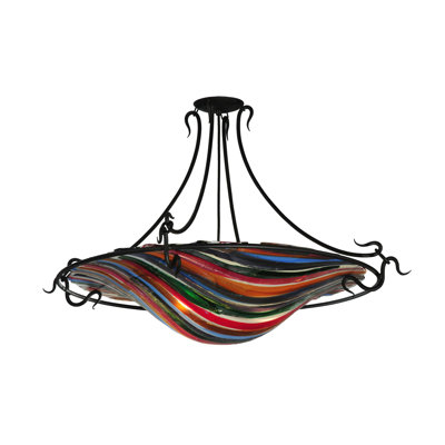Metro Fusion Glass Semi Flush Mount