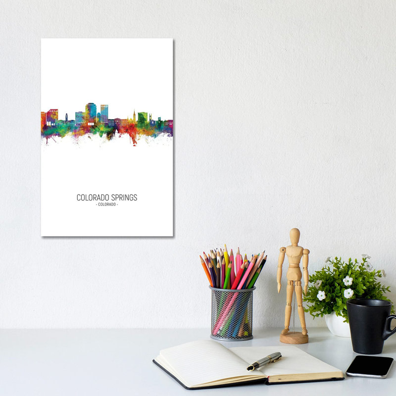 Colorado Springs Skyline Portrait by Michael Tompsett - Wrapped Canvas Gallery-Wrapped Canvas Giclée, 30.48 cm H x 45.72 cm W