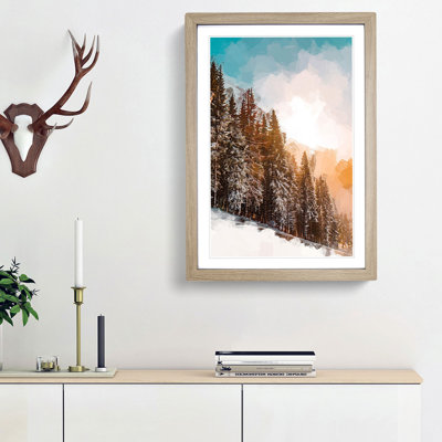 Sunrise over the Forest in Abstract - Picture Frame Graphic Art Print