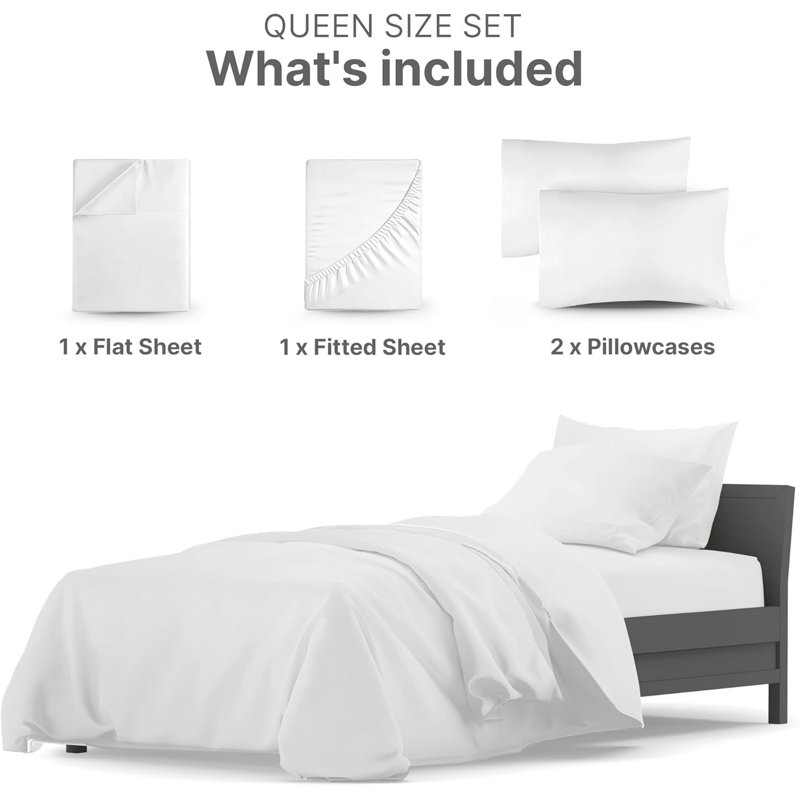White Organic Cotton 1000 Thread Count Full Sheet Set