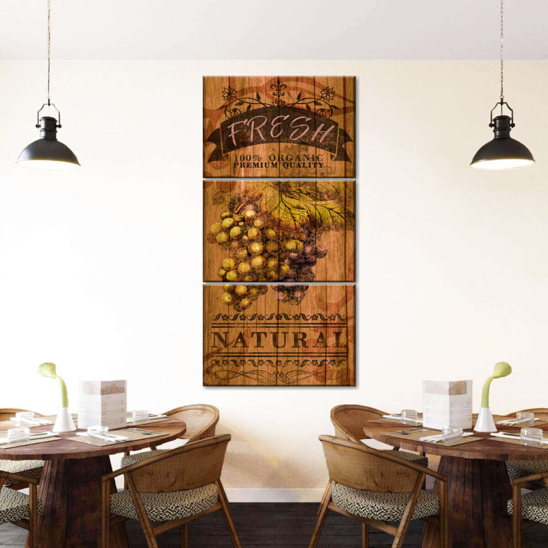 «Fresh Grapes», reproduction sur toile, H 12 po x l 27 po x P 1 po