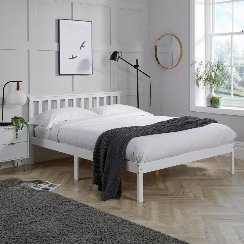 Altamont Solid Wood Low End Bed Frame, White, Small Double (4')