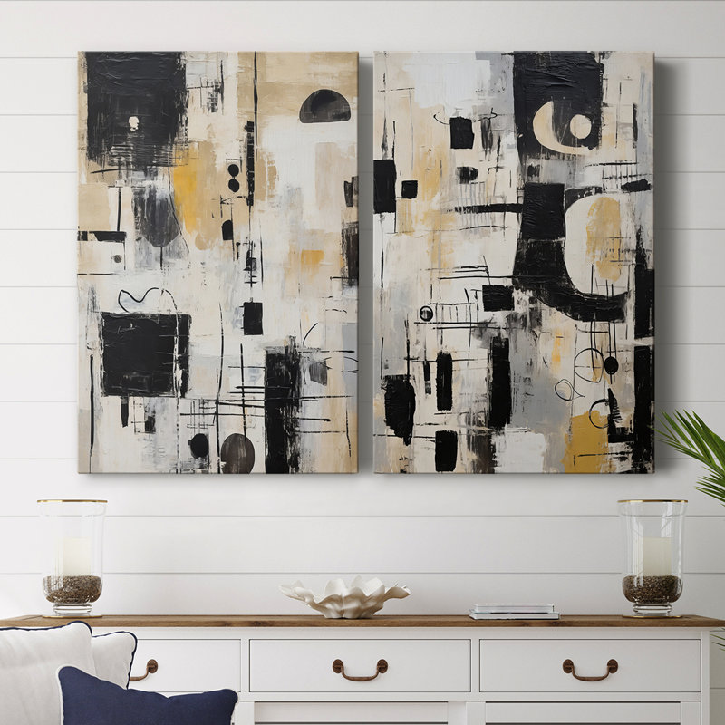 ABSTRACT Series CCCCLXXIX - Toile tendue avec châssis de qualité supérieure - Prêt à être accroché, H 18 po x l 24 po