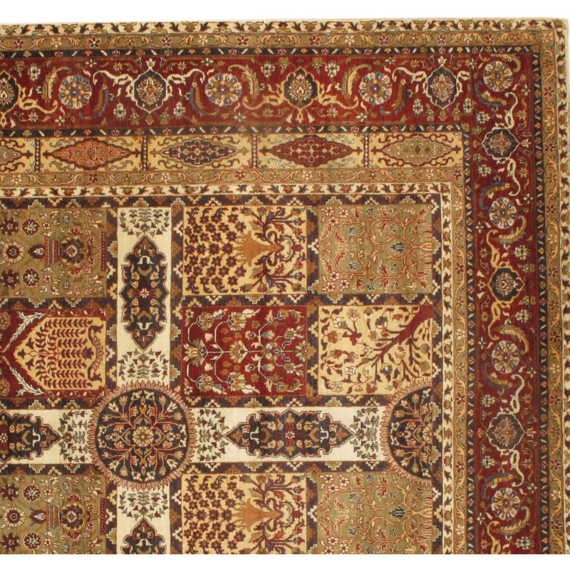 Tabriz Wool Oriental Area Rug, Rectangle 9' × 9'3"