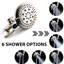 Pomme de douche haute pluie avec portatif - 6 modes de jet et débit d'eau réglable avec massage par impulsion en nickel brossé 5 autres modes