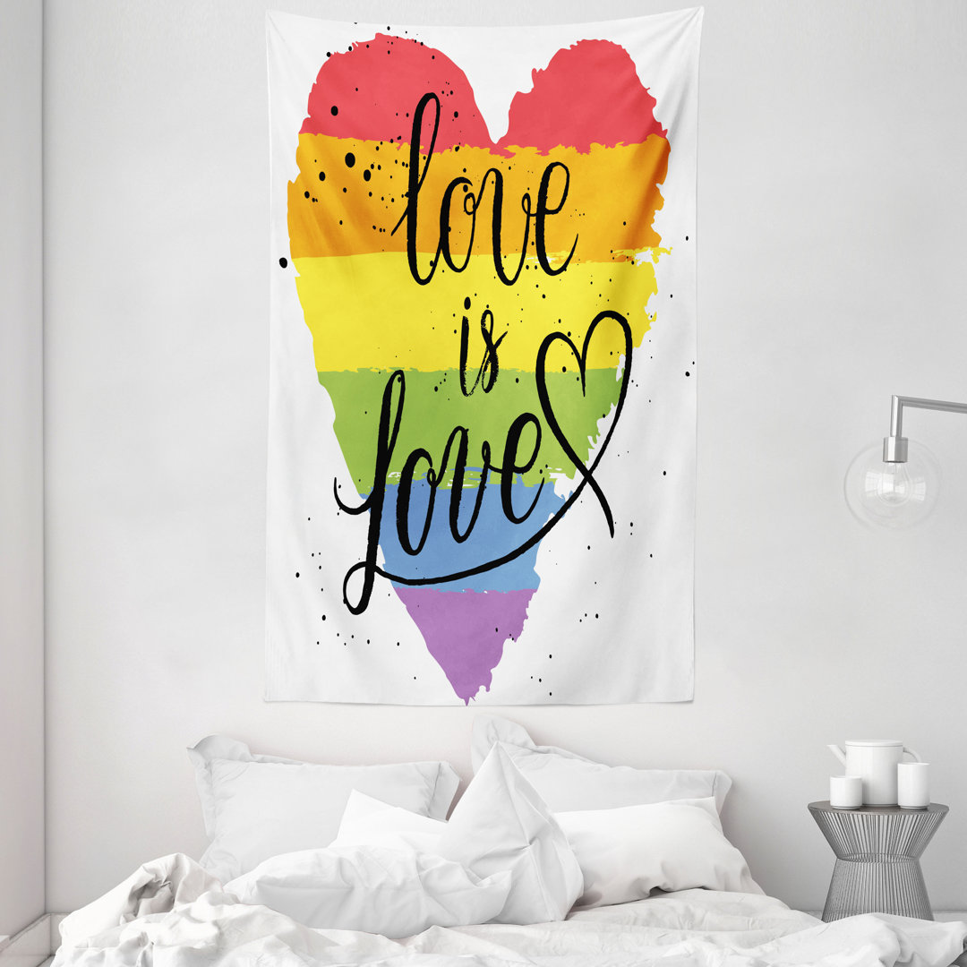 Wandteppich, Liebe ist Liebe Kunst LGBT, Multicolor