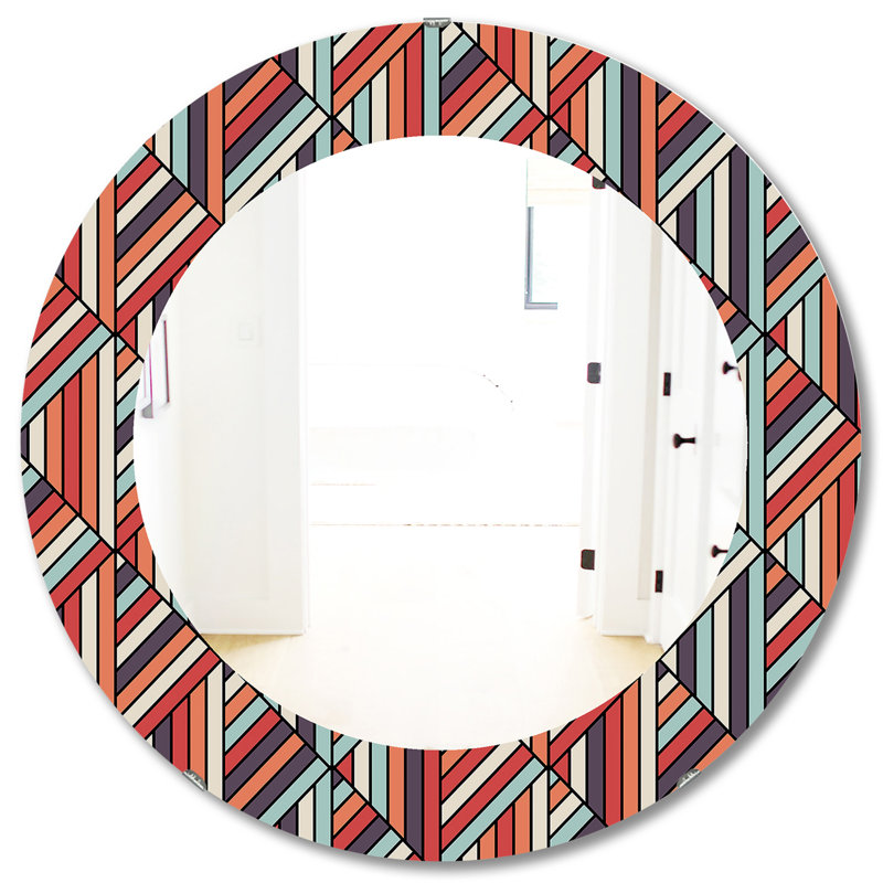 Miroir mural géométrique, H 31,5 po x l po